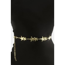 İsmiyle Al Yıldız Metal Zincir Kemer