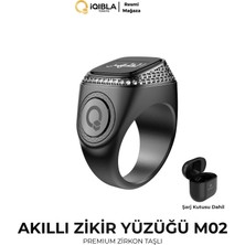 Iqibla Smart Ring M02-PREMIUM Akıllı Zikir Yüzüğü Siyah Gri Renk 22MM