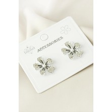 İsmiyle Al Çiçek Taşlı Küpe