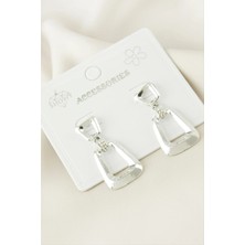 İsmiyle Al Oval Taşlı Metal Küpe