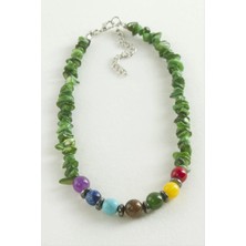 İsmiyle Al Çakra Yeşim Kırık Doğaltaş Kolye