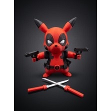 Demirhan3D ⚡ Deadpool Pikachu Figürü 12,5 cm | Silahlı & Katanalı | 3D Baskı Koleksiyon Dekor Figürü 🎁