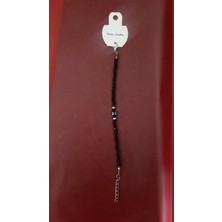 No Name Nazar Boncuklu Siyah Kristal Bileklik