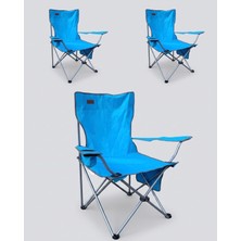 Kılıçaslan Camp Madfox 3'lü Campseat X90 Katlanır Kamp Sandalyesi (Taşıma Çantalı) Blue