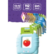 Feyza Design Ingilizce Konuşan Sesli Flash Eğitim Kartları - Mavi, 224 Kart