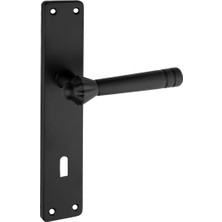 Zeraf Ev Lüks Yalı Koleksiyonu Arma Aynalı Alüminyum Kapı Kolu Oda Tipi Kapı Kulp Mat Siyah