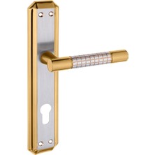 Zeraf Ev Lüks Stil Gizem Aynalı Alüminyum Kapı Kolu Oda Tipi Kapı Kulp Altın - Saten