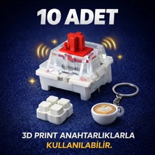 Kırmızı Switch (Red) 10 Adet – Sessiz Switch Clicker Anahtarlıklar Için