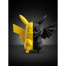 Demirhan3D ⚡😈 Demon Pikachu Figürü 8 cm | Sarı Siyah Yarı Demon Pikachu Mini Figür Koleksiyon Dekor Figürü 🎁