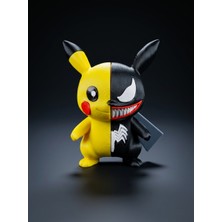 Demirhan3D ⚡🕷️ Venom Pikachu Figürü 10 cm | Yarı Venom Yarı Pikachu Tasarım | Koleksiyon Dekor Figürü 🎁
