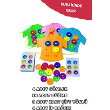 Feyza Design 52 Parça Montessori Düğme ve Ipe Dizme Oyunu Eğitici Seti