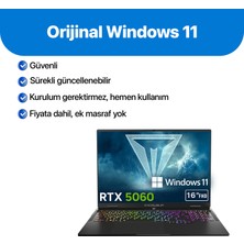 Casper Excalibur G915 Intel Core 7-240H 12GB 480GB RTX5060 165HZ 16" W11H Gaming Laptop G915.240H-AV60A-C