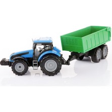 Aya Toys Römorklu Traktör Mavi Pilli Işıklı Model 40104 Çocuklar İçin Güvenli Oyun