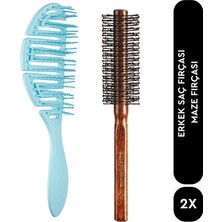 Elsa Professional Maze ve 007 Büyük Saç Fırçası Üç Boyutlu Fırça)