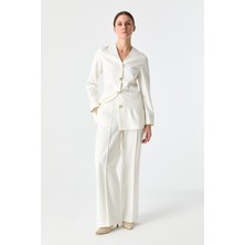 Suff Kare Düğmeli V Yaka Ceket