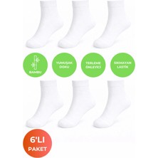 6’lı Unisex Bambu Çorap – Terletmeyen, Yumuşak Doku, Sıkmayan Lastik, Günlük Çorap Seti
