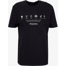 Discovery Expedition D6SM-TST3742 Siyah Bisiklet Relaxed Baskılı Erkek T-Shirt