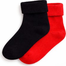 Kadın 2’li Peluş Kışlık Çorap – Yumuşak Havlu Dokulu, Sıcak Tutan Soket Çorap