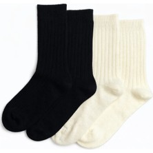 4'lü Kadın Kışlık Yünlü Uyku Çorabı – Sıcak Tutan, Rahat Kalıp