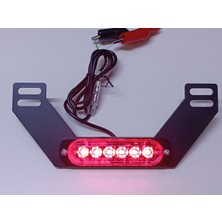 Mikron Devre M6 LED Motosiklet Plakalık Altı Lambası 6 LED Metal Braketli 18 Modlu F1 Stop Çakar Devreli