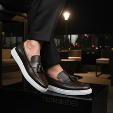 By Barretti Kahverengi Snake Beyaz Taban Loafer