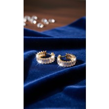 Solène Glow Taşlı Altın Kaplama Gold Çelik Küpe