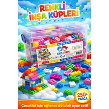 Feyza Design Renkli Mini Blok 250 Parça Eğitici Zeka Oyuncağı Saklama Kutulu