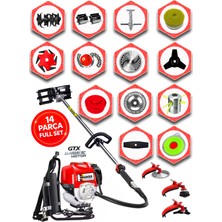 Prowackers German VK-677 Torq Sırt Tırpan+ Akrobat Çapalama + Toprak Eşeleme 14 Parça Bahçe Setli