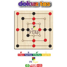 Feyza Design Ahşap 9 Taş ve 3 Taş Akıl, Zeka ve Strateji Oyunu - 2 Oyun