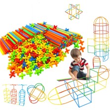 Feyza Design Eğitici Çok Renkli Bambu Pipetler Çocuklar Için Zeka ve El Becerisi Geliştirici