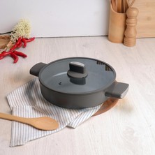 Belariva Belarıva 30 cm Grı Sılıkon Saplı Basık Tencere