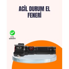 İsmiyle Al Çok Fonksiyonlu Acil Durum Feneri Yan Işıklı Çekiçli