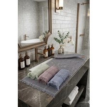 A.Z.H. (4.lü Çantalı Set) Avangard Seri Çeyizlik Jakarlı 50X90 Cm. Bukle Dokulu El, Yüz Havlusu