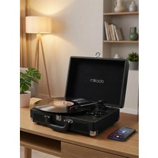 Mikado Nostalgia MN-P317 Siyah Turntable+Rca+Bluetooth Destekli Pikap