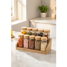 Acar Malibu 10 Lu Standlı Cam Baharatlık Seti