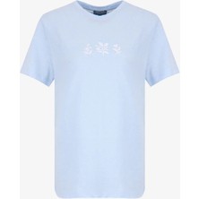 Discovery Expedition D6SL-TST3583 Pembe Bisiklet Relaxed Düz Kadın T-Shirt