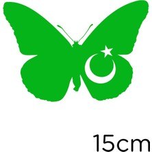 Mıgnatıs Kanadında Ay Yıldız Olan Kelebek Sticker Araba Motor Çıkartma