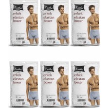 Tutku Erkek Elastan Boxer 6'lı Paket Pamuklu Esnek Boxer Siyah Beyaz Gri S-M-L-Xl