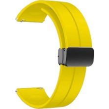 Gpack Zcwatch ZC-V0521 Kordon Kayış D-Buckle Mıknatıslı Silikon 20/jku Sarı