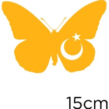 New Jargon Kanadında Ay Yıldız Olan Kelebek Sticker Araba Motor Çıkartma