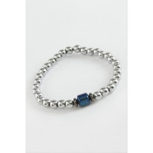 Zero Land Xmpdby Hematit Cdoğaltaş Bileklik - Gümüş Rengi