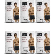 Tutku Erkek Elastan Boxer 6'lı Paket Pamuklu Esnek Boxer Siyah Beyaz Gri S-M-L-Xl
