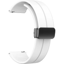 Gpack Preo Pwatch S1 Pro Kordon Kayış D-Buckle Mıknatıslı Silikon 20/jku Beyaz