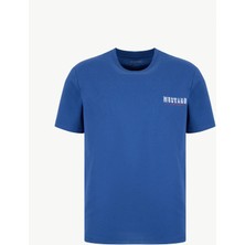 Mustang Mavi Erkek Relaxed Baskılı T-Shirt M6SM-TST1578