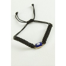 Zero Land Xmpdby Dikdörtgen Nazar Makrome Ip Bileklik - Siyah