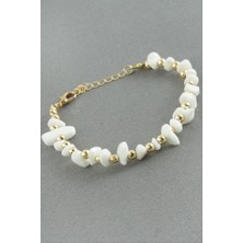 Zero Land Xmpdby Sedef Kırık Doğaltaş Bileklik - Beyaz