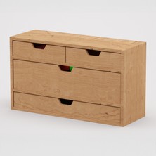 Desna Üç Katlı, Dört Çekmeceli Mini Dolap | Woodsaka