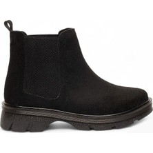 Hkursat Bluefeet Siyah Lastikli Süet Kadın Bot & Bootie NSB945