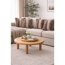Bonny Home Risa Kahve 4lü Kırlent Kılıfı Puffy Pofuduk Dekoratif Yumuşak Koltuk Yastık Kılıfı 45X45
