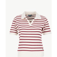 Discovery Expedition D6SL-TST3540 Mor Relaxed Kadın Polo T-Shirt
